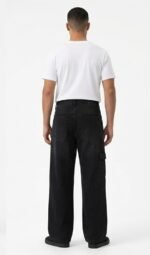 Men Black Denim Baggy Jeans Loose Fit | Trendy Wide Leg Streetwear Jeans | Casual Fashion Pants - Image 3