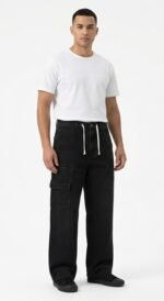 Men Black Denim Baggy Jeans Loose Fit | Trendy Wide Leg Streetwear Jeans | Casual Fashion Pants
